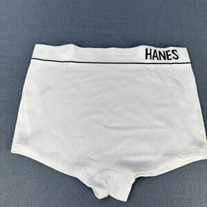 Hanes Originals Womens Size Medium Panty Boyshort High-Waist Ribbed White NWOT